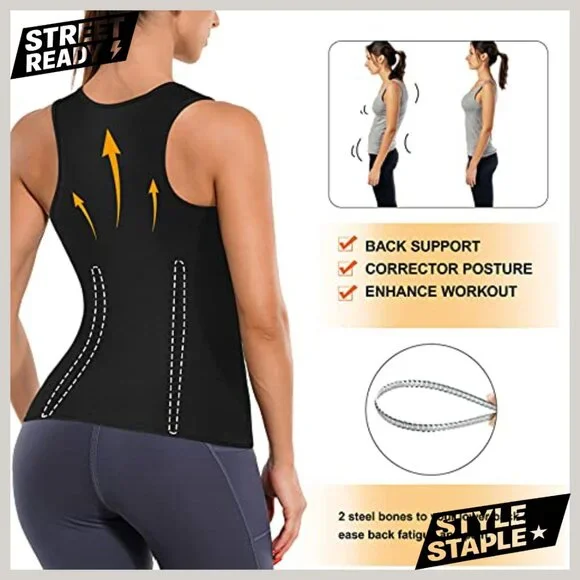 Large Sauna Vest Waist Trainer Shapewear Workout Tank Top Nylon